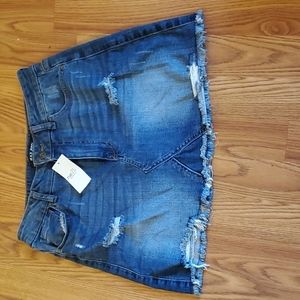 Women Wax Blue Jean Skirt